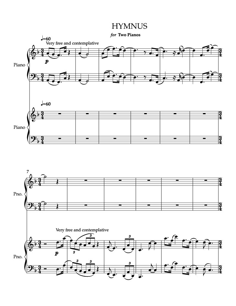 HYMNUS for Two Pianos