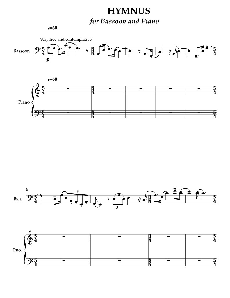 HYMNUS (for Bassoon and Piano)