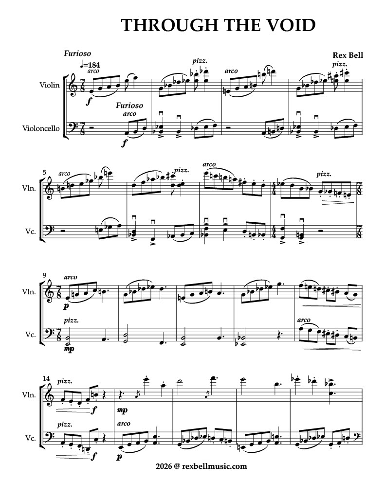 THROUGH THE VOID (for Violin and Violoncello)